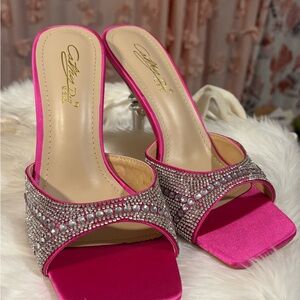 Cathy Jean Fuchsia Embellished Heels